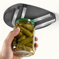 Mount-on Cabinet Jar Opener for Weak Hands,Seniors with Arthritis,Double U Shaped Grooves Grip Bottle Opener for Any Size Lid,304 Stainless Steel One-Handed Can Opener Tool for Home Assistance,Black