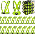 Hercicy 50 Pcs Reflective Vest High Visibility Safety Vests, Adjustable Running Gear Straps Lightweight Reflector for Construction (Yellow)