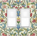 Decorative Outlet Covers Boho Red Floral Morris Plant Leaves 2 Gang Double Gfci Rocker Electrical Wall Panels Light Switch Cover Plate For Farmhouse Cabin Decor
