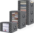 WISELIFE Storage Bags 100L 6-Pack Large Blanket Clothes Organization and Storage Containers for Bedding, Comforters, Foldable Organizer with Reinforced Handle, Clear Window, Sturdy Zippers