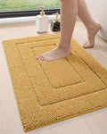 DEXI Bathroom Rug 32x20, Non Slip Washable Bath Mat for Shower Floor, Absorbent Soft Bathmat with Rubber Backing, Quick Dry Microfiber Carpet, Yellow