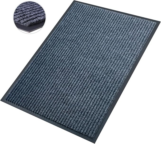 Front Door Mat,3'x4'Indoor Outdoor Door Mat,Heavy Duty Durable Welcome,Commercial Floor Mats Inside Outside Entrance, Waterproof All-Season, All-Weather Non Slip Backing Doormat for Entryway,Dark Gray