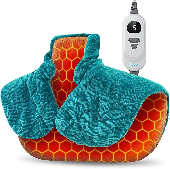 iDOO Graphene-Infused Heating Pad for Neck Shoulders and Back, Valentines Day Gifts for Her Him, Birthday Gifts for Women Men Elderly, FSA Eligible Items Only List, Weighted Heat Pads for Pain Relief