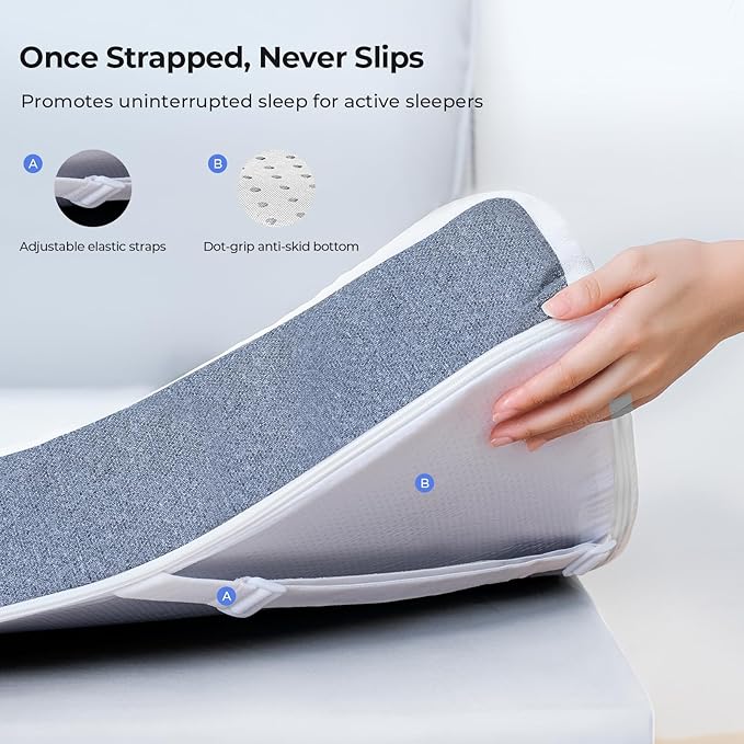 Firm Cooling Mattress Topper Queen Size 3 Inch, Cooling Gel & Bamboo Charcoal Memory Foam Mattress Topper for Back Pain Relief, Dual-Layer Foam Bed Pad with Removable Cover