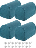 uxcell Stretch Armrest Covers Armchair Anti-Slip for Chairs Sofas Couch Arm Covers Recliner Sofa Peacock Blue 4 Pcs