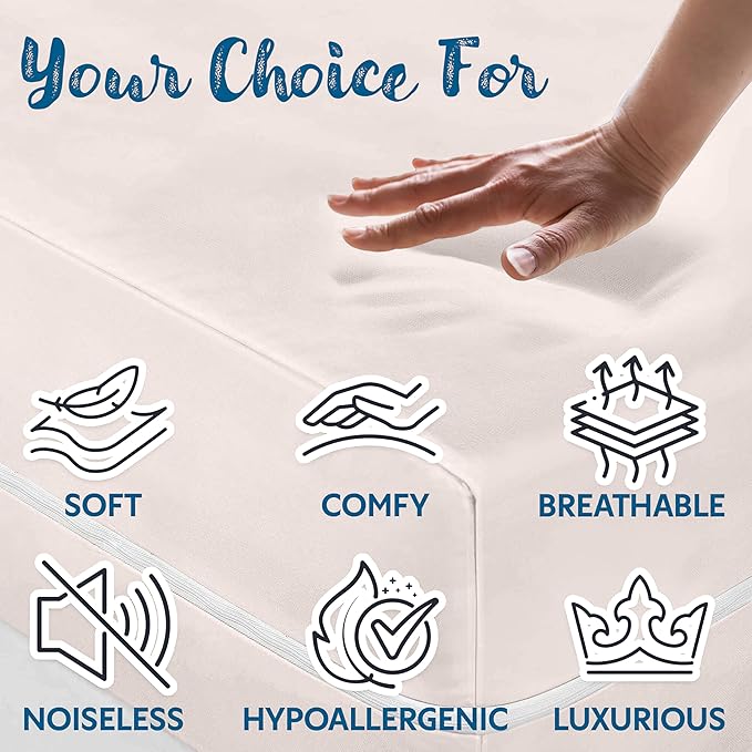 Guardmax Jersey Knitted Twin Zippered Mattress Encasement - Waterproof & Bed Bug Proof Mattress Protector - Comfortable, Soft, and Noiseless Zippered Bedding - Dust Mite Proof (39 x 75 x 10)