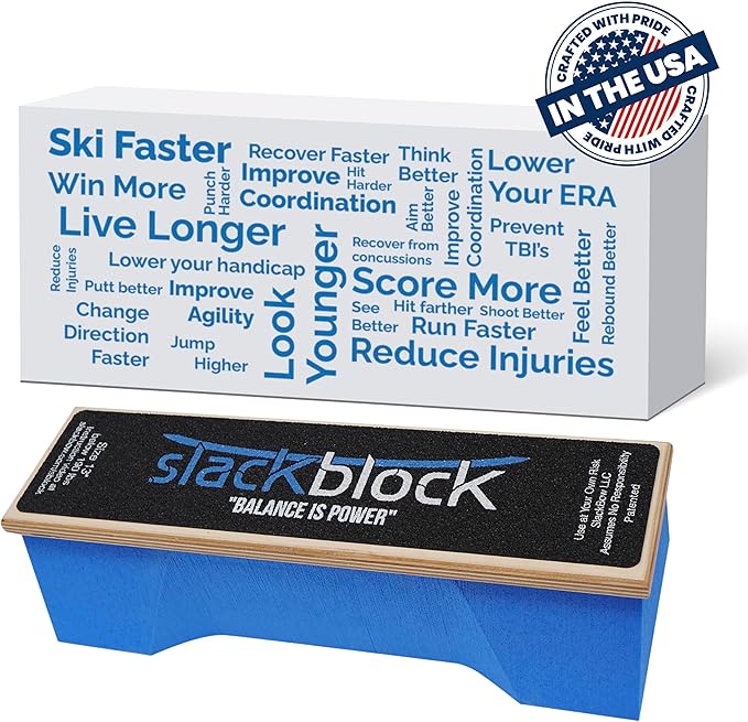 SlackBow SlackBlock Athletic Balance Trainer – Improve Balance, Stability, and Athletic Performance – Condition Your Body and Prevent Injury - Compact and Portable