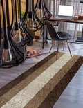 Custom Size Hallway Runner Rug Damask Brown Color 31 inch Wide Select Your Length Non-Slip (Skid Resistance) Rubber Backing 5 feet x 31 inch