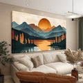 Suconvng Colorful Canvas Art Wall Decor Prints Mountain Boho Wall Art Picture For Bedroom Modern Office Home Wall Decorations Forest River Landscape Paintings Pictures Artwork Aesthetic 20 X 40 In