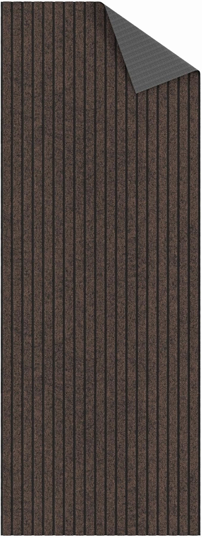 Ottomanson 2'7" x 6' Hallway Runner with Scraper Pile - Extra Durable Non-Slip Rug Mat for Indoor & Outdoor Use - Ideal for Kitchen, Entryway & Garage - High-Traffic Carpet, Brown