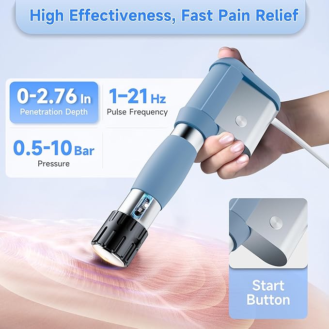 2026 New Shockwave Therapy Machine for Joint/Muscle Pain Relief, FSA/HSA Eligible Shockwave Therapy, Non-Invasive Extracorporeal ESWT Shock Wave Therapy Device, Ideal for Home & Clinical Use(White)