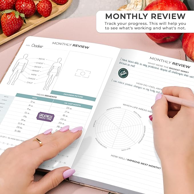 Clever Fox Weekly Meal Planner - Weekly & Daily Meal Prep Journal with Shopping and Grocery Lists for Menu Planning, Healthy Diet & Weight Loss Tracking, Lasts 1 Year, Undated, A5 - Rose Gold