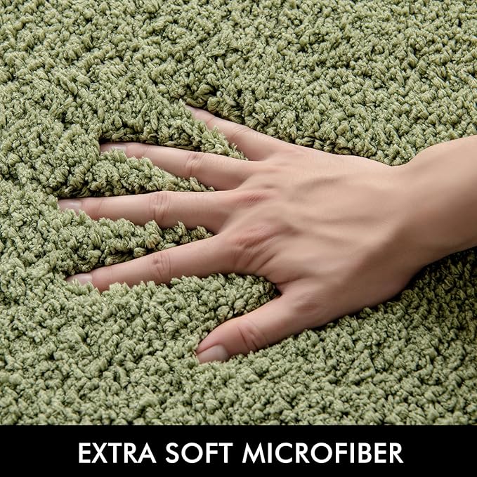 MIULEE Sage Absorbent Bathroom Rugs, Soft Large Bath Mats Non-Slip and Quick-Drying for Bathroom Floor Bathtub Showers, Machine Washable Carpet (24 x 36 Inches)
