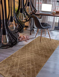 Custom Size Hallway Runner Rug Trellis Brown Color 31 inch Wide Select Your Length Non-Slip (Skid Resistance) Rubber Backing 10 feet x 31 inch (Color Options Available)