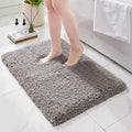 Bathroom Rugs, Ultra Thick Shaggy Soft Microfiber Absorbent Bath Rug, High Density Foam Latex Non Slip Backing, Machine Washable Bath Mats for Bathroom Floor & Sink 24x17, Grey