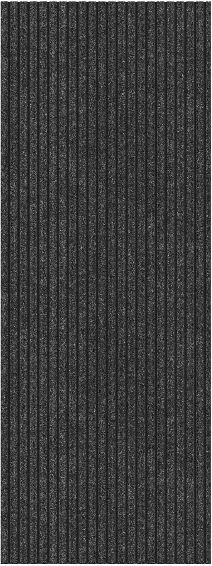 Ottomanson 2' x 49' Hallway Runner with Scraper Pile Extra Durable Non-Slip Rug Mat for Indoor & Outdoor Use - Ideal for Kitchen, Entryway, Patio & Garage - High-Traffic Carpet, Black