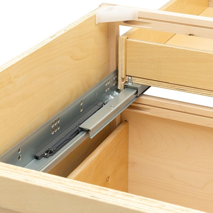Quicklock RTA (Ready-to-Assemble) | Base Kitchen Cabinets - Shaker Style | Made in America (Raw Maple, 18" Wx34.5 Hx24 D Base)