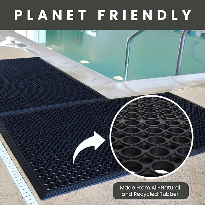 Envelor 2-Pack Anti Fatigue Rubber Floor Mat Non-Slip Restaurant Mats Floors Bar Drainage Doormat Door Mat Utility Garage Home Anti Slip Entrymat 36 x 60 Inches