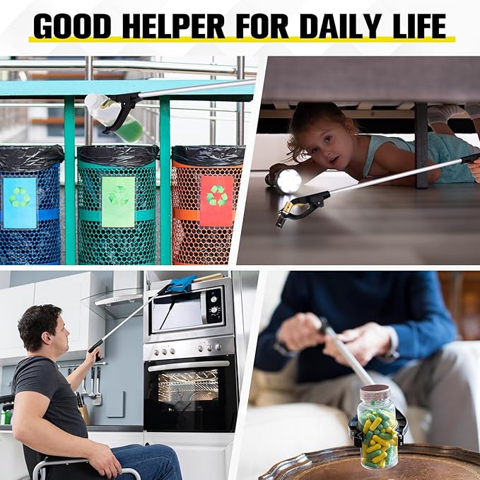 Sabary 6 Pcs Grabber Reacher Trash Pickers Bulk Tool 30'' Long Upper Back to School Litter Cleanup Heavy Duty Handy Mobility Aids Pick up Lightweight Nonslip Claw Elderly Arm Extension Stick