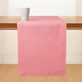 D'Moksha Homes Linen Dusty Pink Table Runner 48 Inches - Classic Hemstitch, 100% Pure Linen Coffee Table Runner 14 x 48 Inch Ideal for Dresser Tables, Valentines, Spring, Easter