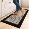 Kitchen Mats for Floor 17"x47", Non-Slip Washable Kitchen Rugs, Absorbent and Stain Resistant Kitchen Rug, Durable Comfortable Rugs for Kitchen, Hallway, Laundry & Sink, Black
