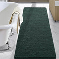 LOCHAS Luxury Bathroom Rug Shaggy Bath Mat 24 x 60 Inch, Washable Non Slip Bath Rugs for Bathroom Shower, Soft Plush Chenille Absorbent Carpets Mats, Hunter Green