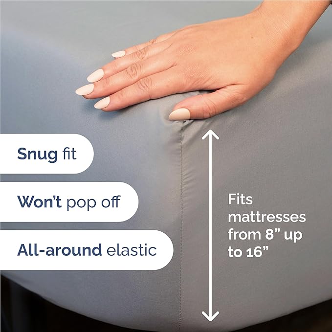 Full 6 Piece Sheet Set - Cooling & Breathable Bed Sheets - Hotel Luxury Bed Sheets for Women, Men, Kids & Teens - Bedding with Deep Pockets & Easy Fit - Soft and Wrinkle Free - Full Steel Blue Sheets