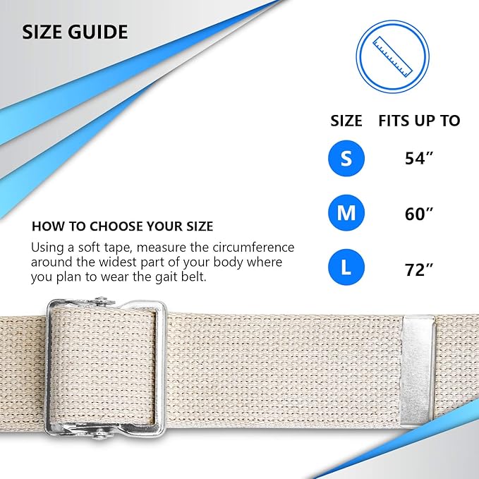 NYOrtho Metal Buckle Gait Belt - Adjustable Machine Washable Strong and Durable Material Latex Free, Lavender, 72"