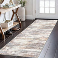 KOZYFLY 2x6 Washable Runner Rug for Hallways & High-Traffic Areas - Non-Slip Kitchen & Entryway Runner, Multi Grey Abstract Modern Low-Pile Carpet, Perfect for Bathroom, Laundry Room, Foyer