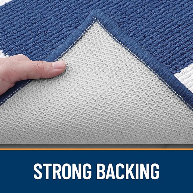 OLANLY Indoor Door Mat, 71x47, Non-Slip Absorbent Resist Dirt Entrance Mat, Washable Low-Profile Inside Entry Doormats for Entryway, Navy