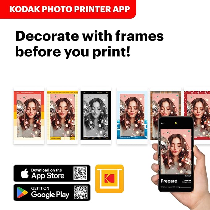 KODAK Dock Plus 4Pass Instant Photo Printer (4x6 inches) + 90 Sheets Gift Bundle
