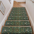 OJIA Black Stair Treads for Wooden Steps Indoor Stair Runners 15PCS 30"x8" Non Slip Stair Treads, Rubber Backed Insect Print Stair Mat Carpet Treads for Kids & Dogs, Stair Covers