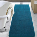 LOCHAS Luxury Bathroom Rug Shaggy Bath Mat 24 x 70 Inch, Washable Non Slip Bath Rugs for Bathroom Shower, Soft Plush Chenille Absorbent Carpets Mats, Peacock Blue