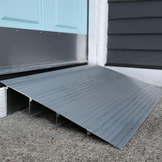 EZ-ACCESS - Threshold Ramps for Doorways - Portable Wheelchair Ramp for Home Steps, Aluminum Door Threshold Sliding Doors, Walker & Wheelchair Access - Adjustable Modular Transitions, 2" Rise