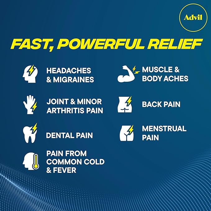 Advil Pain Reliever and Fever Reducer, Pain Relief Medicine with Ibuprofen 200mg for Joint Pain, Muscle Ache and Minor Arthritis Pain Relief - 200 Coated Tablets with Easy Open Arthritis Cap