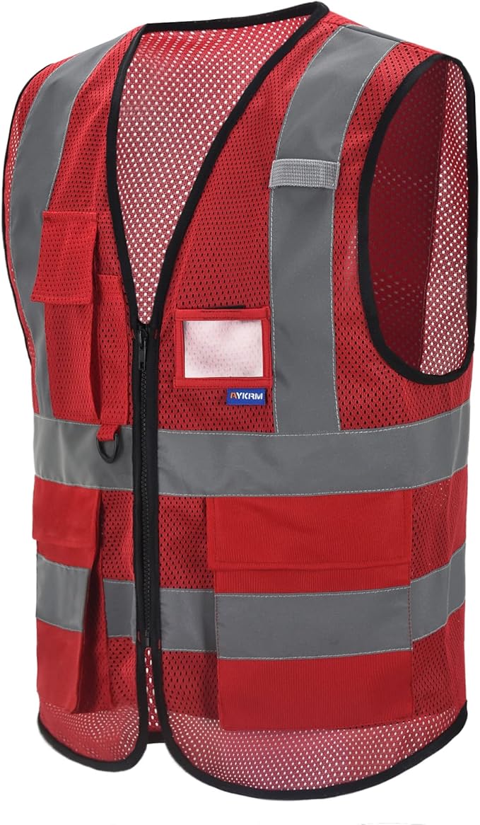 A-SAFETY Red mesh reflective vest