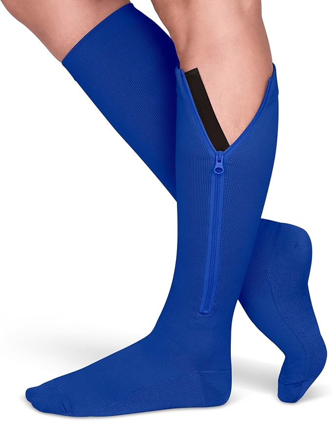 TheraMagic® Zipper Compression Socks for Men & Women, 20-30mmHg Closed Toe Graduated Zippered Compression Stocking