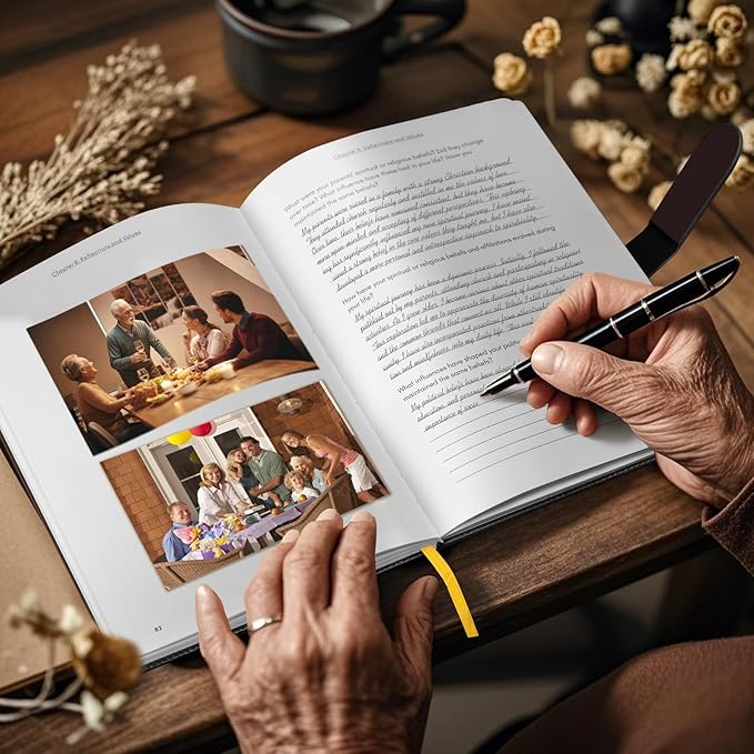 Artmag Grandma's Life Story Journal with 250+ Prompt Questions, Family Keepsake Book Leather Cover for Grandma to Share Her Memories for Birthday Mother's Day Christmas (Brown)