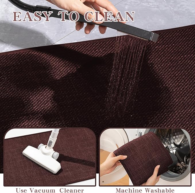 chakme Bathroom Rugs Mat 59x17, Ultra Thin Non Slip Bath Rug Runner Quick Dry Absorbent Bath Mat for Bathroom, (Dark Purple, 59"x17")