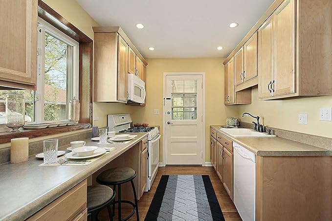 Custom Size Hallway Runner Rug Grey Color 31 inch Wide Select Your Length Non-Slip (Skid Resistance) Rubber Backing 7 feet x 31 inch