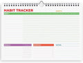 Hadigu Habit Tracker Calendar (Undated 12 Month) with Spiral Bound and Hanger, A4 size (8.3"x11.7"), Habit Planner, Daily Weekly and Monthly Tracker, Colorful Layout