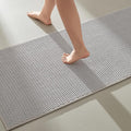 Bathroom Runner Rugs, Long Bath Mat Runner Washable Thin Quick Dry Low Pile Bathroom Runner Rugs Non Slip, Light Grey 16"x60"