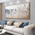 Framed Wall Art Artwork Decor Nature Canvas Painting ReedSeascape Wall Decor for Bedroom Living Room Decoration Home Kitchen Office 24" x 48"