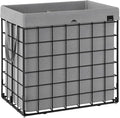SONGMICS Laundry Hamper, 34.3 Gal. (130L) Laundry Basket, Collapsible Clothes Hamper, Removable and Washable Liner, Metal Wire Frame, for Bedroom Bathroom, Black and Gray ULCB113G01