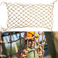 Jute Hemp Rope Net (4ftx8ft), Heavy Duty Natural Climbing Safety Rope Netting Balcony Stairs Fence Garden Playground Protection Net Indoor & Outdoor Decor Rope Net