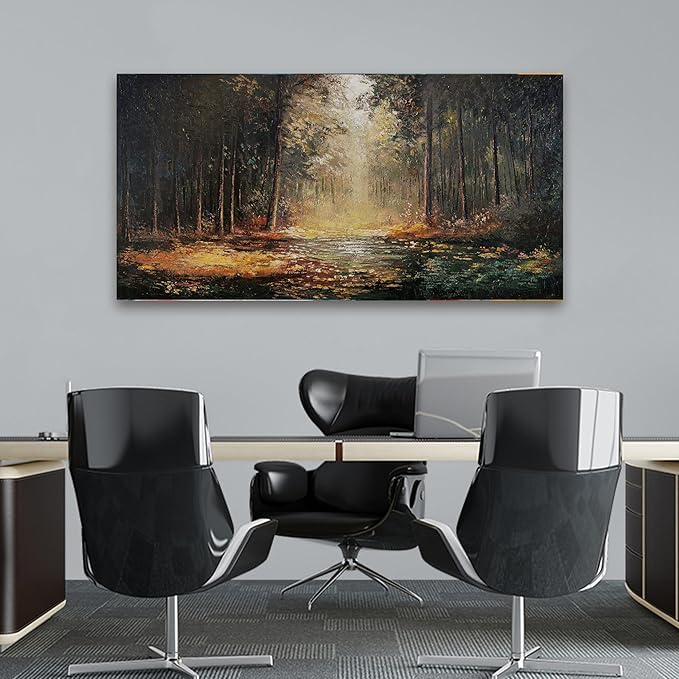 Canvas Wall Art Decor Artwork for Walls Canvas Wall Art for Living Room Landscape Natural Wall Art Decor Mystical Path Yellow Forest Wall Art Prints Art Work for Home Office Room Wall Decor 20" x 40"
