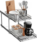 HOLDN’ STORAGE Two Tier Pull Out Cabinet Organizer, Individual Sliding Drawers - Heavy Duty Metal with Lifetime Limited Warranty - Anti Rust Chrome Finish - 15" W x 21”D x 16.5" H