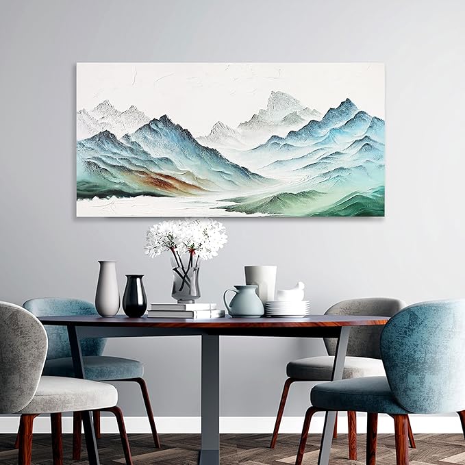 Landscape Canvas Wall Art Modern Painting Wall Art Wall Hanging Decor Framed Artwork Moutain Wall Decor for Living Room Bedroom Dining Room Home Office Decor 29"x58"