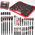 37Pcs Tools Set Packaged with Plastic Toolbox Storage Case, Include Screwdriver Bits, Nut Driver, Mini Wrech,Socket Driver, Quick change adapter, Socket Driver and Bit Holder for Diy