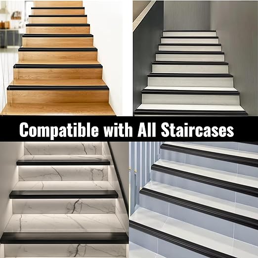 Aluminum Stair Nosing 36" – Heavy-Duty Stair Edge Protector, Non-Slip Stair Nose Molding, Scratch-Resistant Stair Sill Trim for Safety & Durability (Black)